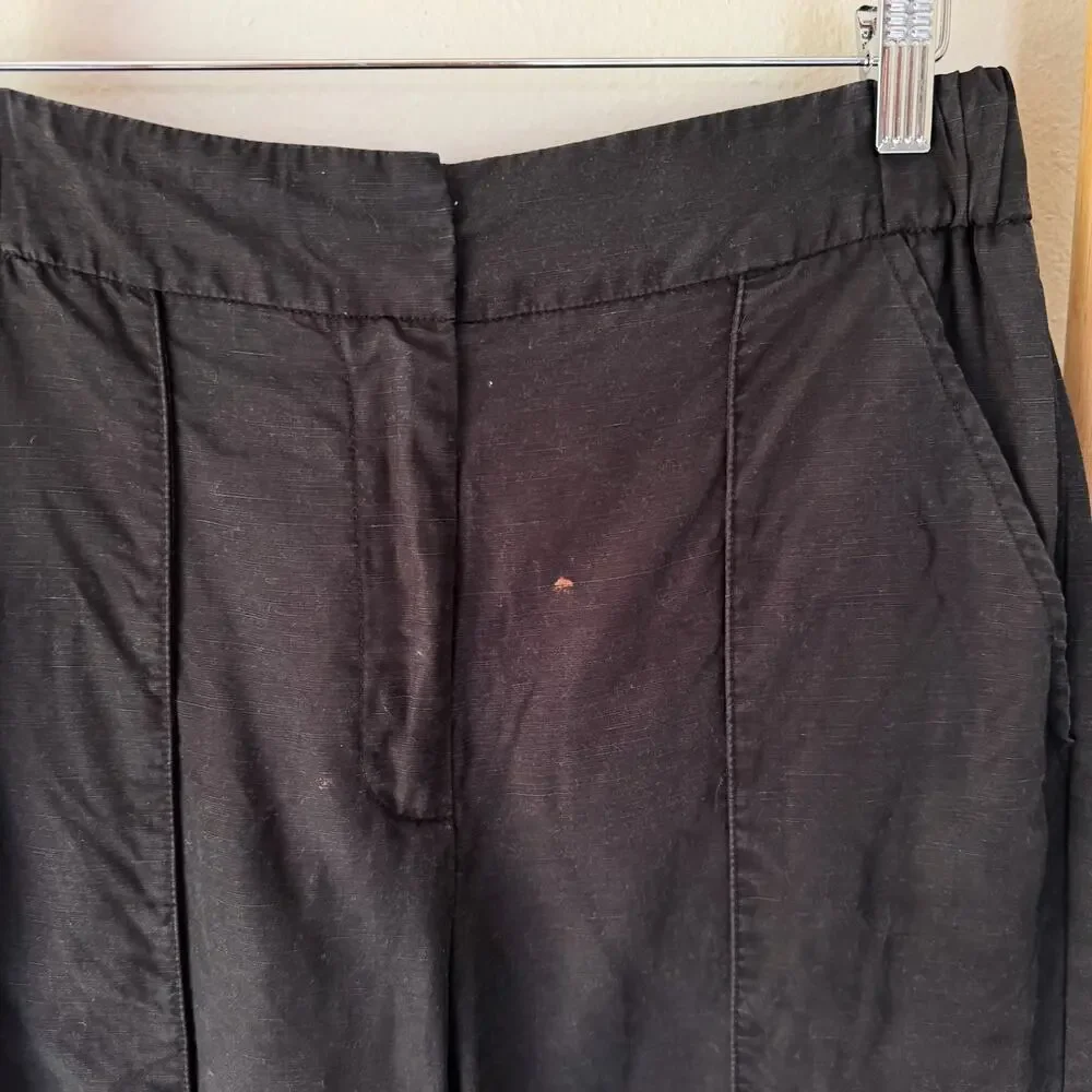 Kobi Halperin Black Tencel Linen Pull On Tapered Pants Women’s Small